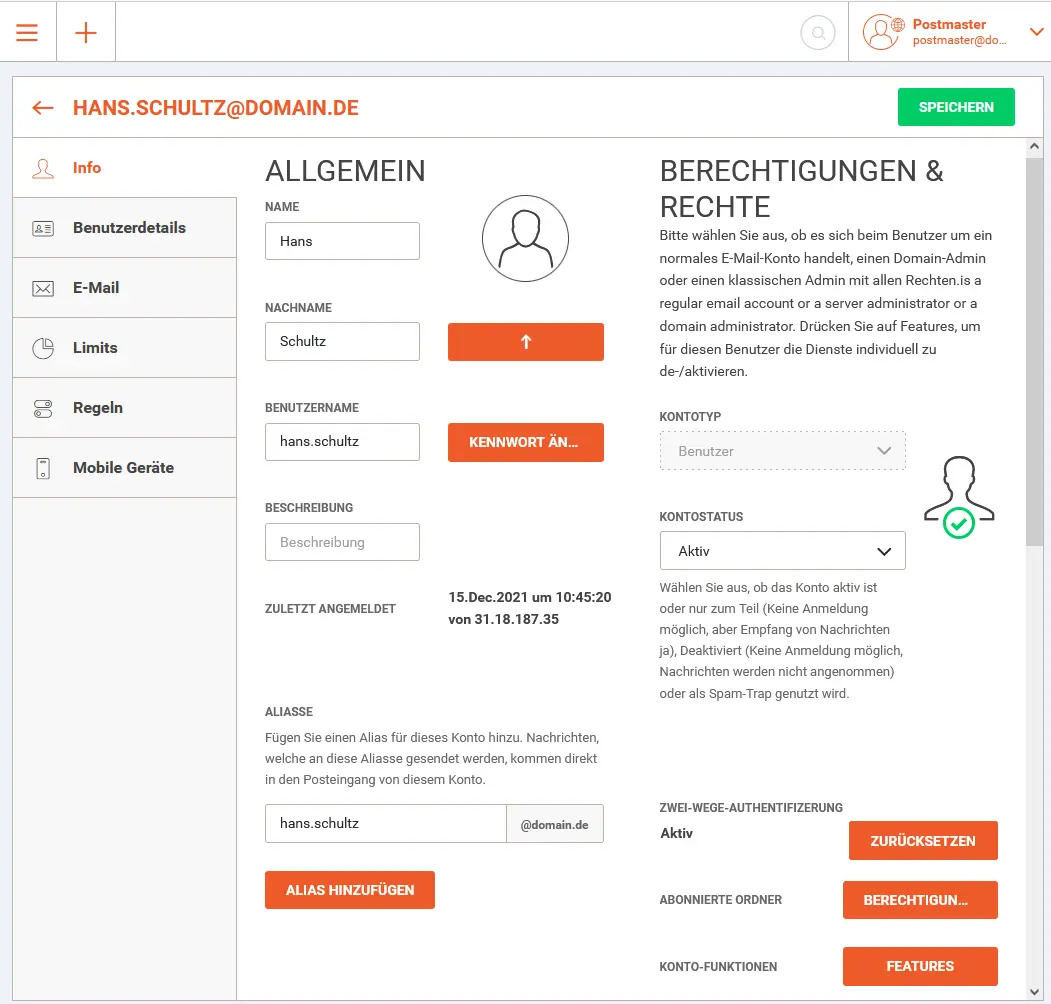 Zurücksetzen der 2-Faktor-Authentifizierung über die Admin-Oberfläche