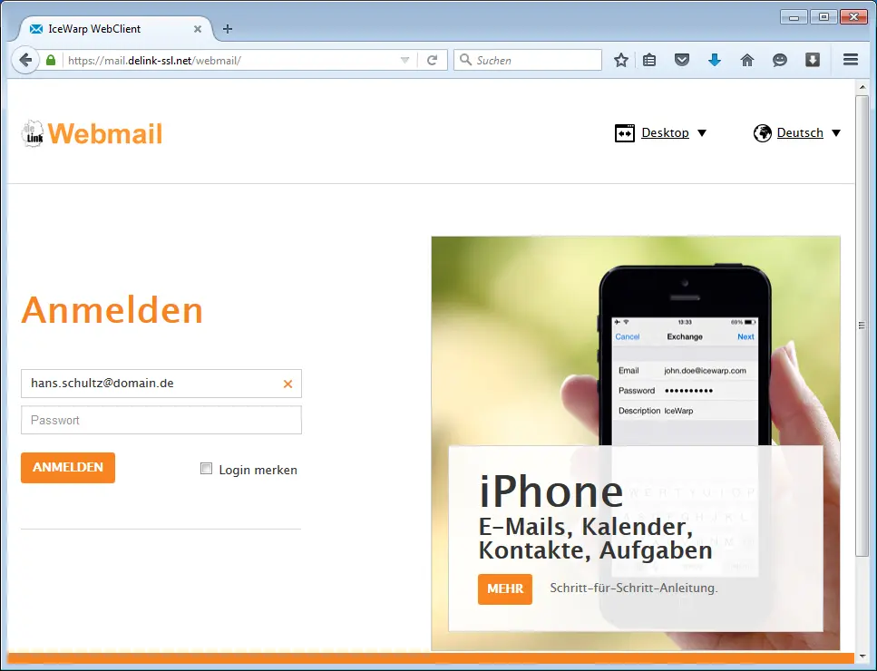 Einrichten eines E-Mail-Kontos im E-Mail-Client mit den Serverdaten