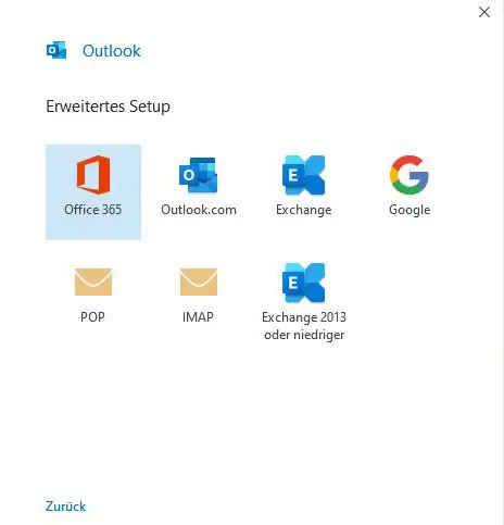 Eingabe der E-Mail-Adresse im Outlook-Einrichtungsdialog