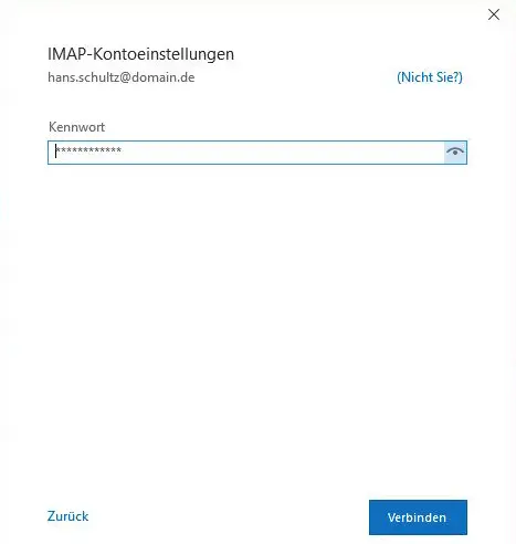 IMAP-Servereinstellungen für mail.naymspace-systems.de in Outlook