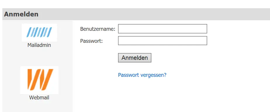 Login des Kundenportals mit Link „Passwort vergessen?“